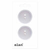 Bouton à 2 trous rond blanc cassé- 25mm (1″) - 2 unités - Elan  050069C