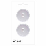 Bouton à 2 trous rond blanc cassé- 25mm (1″) - 2 unités - Elan  050069C