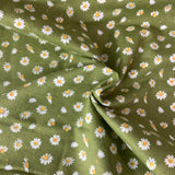 Flanelle marguerite fond vert 2278