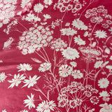 Vintage tissu glacé fleurs fond rose - 99250022