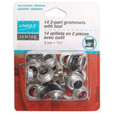 Oeillets GRIS ACIER 8mm. en aluminium avec outils - Unique - 3033209