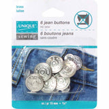 Boutons de jeans sans couture - argent - 6 mcx. - 15mm (5⁄8″) - Unique  3033287