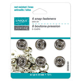 Boutons pressions en laiton antirouille, couleur NICKEL à coudre 13mm ( 1/2po )  - Unique 3035040