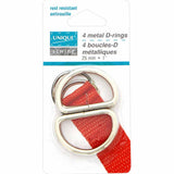 Boucles en D métalliques - 25mm (1″) - argent - 4 mcx.  UNIQUE SEWING 3036582