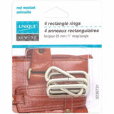 Anneaux rectangulaires - 25mm (1″) - argent - 4 mcx.  UNIQUE SEWING  3036731