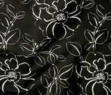 Coton Satin fleurs blanches fond noir 4506002