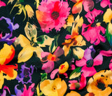 Nautica (tissu à maillot) Fleurs fond noir 4512201