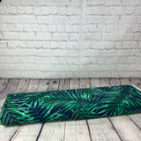 Challis Kahlo rayonne imprimé palmier vert fond bleu 4403202