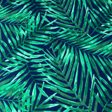 Challis Kahlo rayonne imprimé palmier vert fond bleu 4403202