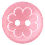 Boutons Basics 2 trous 15 mm (5/8'') Rose - 4 unités  BB4282G