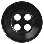Boutons Basics 4 trous 12 mm 1/2po Noir - 6 unités  BB4375G