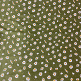 Flanelle marguerite fond vert 2278