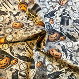 100% coton citrouille squelette corbeau ( Timeless treasure  ) CD4138