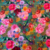 Jersey coton / élasthanne  Fleurs oiseau mouche coloré - 1800