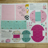Panneau non cousu pour fabriquer sacs 100% coton avec dessins poupée rose et turquoise ( Riley Blake ) Dpj2705