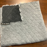 Coupon 61cm jersey matelassé  réversible gris pâle et foncé(vendu tel quel)