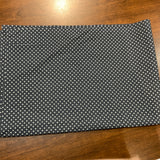 Coupon 75cm 100% coton pois blanc fond charcoal  (vendu tel quel)