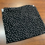 Coupon 58 cm rayonne pois blancs fond noir (vendu tel quel)