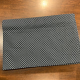 Coupon 75 cm 100% coton pois blancs fond gris (vendu tel quel)