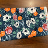 Coupon 1m coton fleurs fond bleu (vendu tel quel)