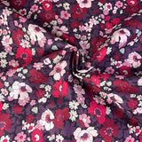 100% coton LIBERTY grandes fleurs roses fond bourgogne ( botanical jewel  ) 01666815A