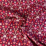 100% coton LIBERTY fleurs roses fond bourgogne ( botanical jewel  ) 01666817A