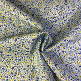 100% coton LIBERTY fleurs bleues limes fond blanc ( coastal walk  ) 01666471