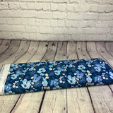 100% coton LIBERTY fleurs bleues fond marine ( coastal walk  ) 01666465A