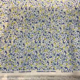 100% coton LIBERTY fleurs bleues limes fond blanc ( coastal walk  ) 01666471