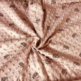 Minky alvéolé hérisson fond rose 135031