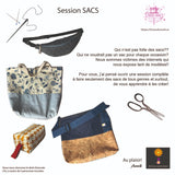 Session  adulte fabrication et création de divers sacs -8 cours de 2h (16h)