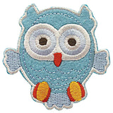 Appliqué HIBOU bleu 65mm - Elan UM6053G