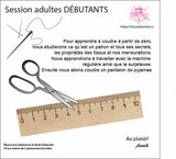 Session débutant adulte  - théorie et projet - 8 cours de 2h (16h)