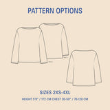 Boatneck Blouse sewing pattern Wardrobe By Me