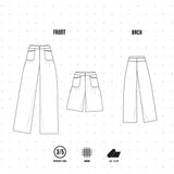 PT002 - Pantalon jambe larges à poches froncées