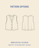 Waistcoat top sewing pattern
