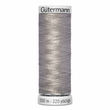 Fil Gris acier 200m - À broder - 100% viscose  - Gutermann Dekor- 4009570