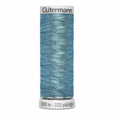Fil bleu clair 200m - À broder - 100% polyester  - Gutermann Dekor Metallic - 4010143