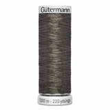 Fil gris pierre foncé 200m - À broder - 100% polyester  - Gutermann Dekor Metallic - 4019360