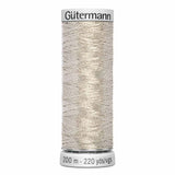 Fil argent 200m - À broder - 100% polyester  - Gutermann Dekor Metallic - 4019901
