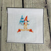 Panneau poche Jersey coton / élasthanne Gnome de noël sur cochonnet fond blanc