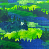 100% coton paysage abstrait bleu vert ( nature’s pace ) - 203047