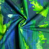 100% coton paysage abstrait bleu vert ( nature’s pace ) - 203047