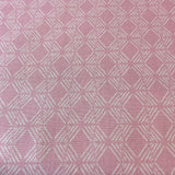 100% woven cotton (Lemonade) Lines diamond shapes pink background