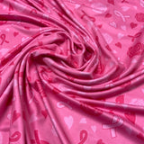 Double polyester brossé ( DBP ) ruban rose fleur coeur fond rose 220 gms