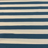 Jersey coton / élasthanne  ligné large bleu méditerranéen
