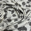 Jersey bambou fleur grise peinture fond blanc crème - 4217201
