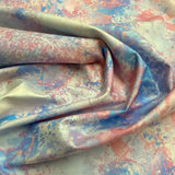 100% coton  peinture abstrait pastel  ( Kona wild bleue )