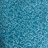 Flanelle coton motif bleu feuille
