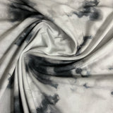 Jersey coton / élasthanne Tie dye Noir